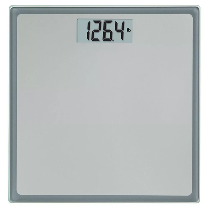 Gray Silver Tempered Glass Digital Bathroom Weight Scale