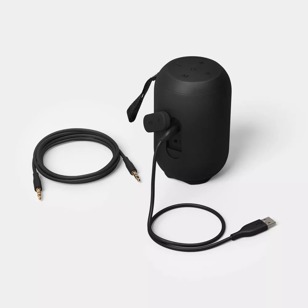 IPX4 Waterproof Portable Bluetooth Speaker with Ambient Light & Carry Strap
